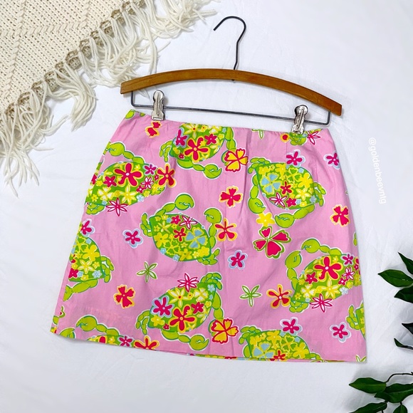Vintage Lilly Pulitzer Floral Crab “Muscle Beach” Print Mini Skirt - Picture 5 of 5